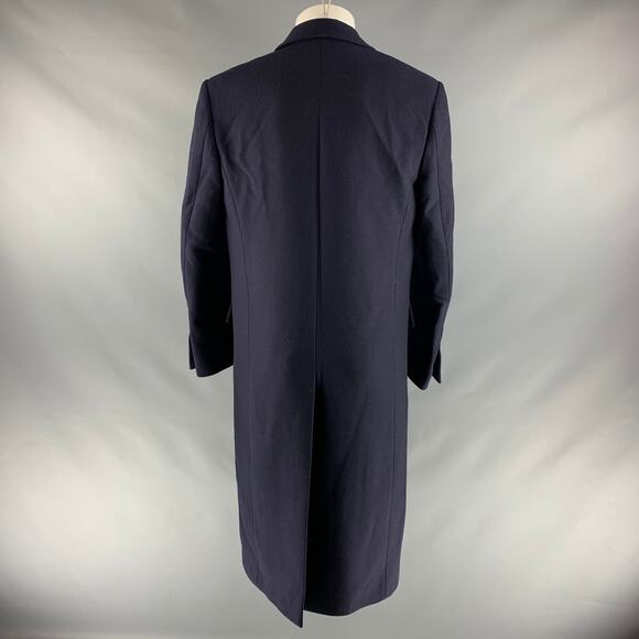 SYSTEM Size 38 Navy Solid Wool Blend Notch Lapel Coat - Picture 3 of 6